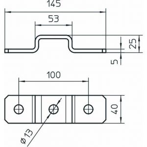 GMS 3 O 4121 FT Omegabügel mit 3 Löchern 150x25x40x5, St