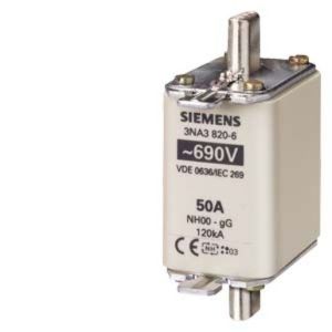 3NA3820-6, NH-Sicherungseinsatz, NH00, In: 50 A, gG, Un AC: 690 V, Un DC: 250 V