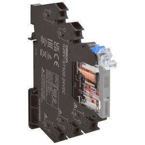 G2RV-ST500 24VAC/DC, Slimline-Relais 6 mm, inkl. Sockel, Einpoliger Umschalter, 6 A, Push-In-Anschlüsse, 24 V AC/DC