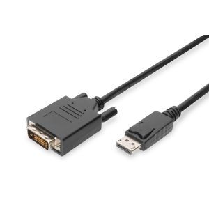 AK-340301-020-S, DisplayPort Adapterkabel, DP - DVI (24+1) St/St, 2.0m, m/Verriegelung, DP 1.1a kompatibel, UL, CE, bl