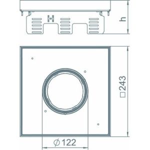 RKFN2UZD3 9VS20 Quadratische Kassette für Tubus 243x243m