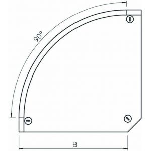 DFB 90 150 FS Deckel Bogen 90° mit Drehriegeln, für RB