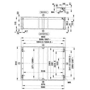 GEH.CA-470 UNL. VKS-SET, Aluminium Gehäuse Typ CA-470, ungewaschen, unlackiert, Zubehör lose, Außenmaß: 600 x 310 x 110 mm