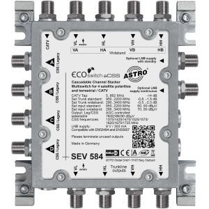 SEV 584, Einkabelumsetzer für 1 (2) SAT, 5 x F in, 4 x F out (8 UB)