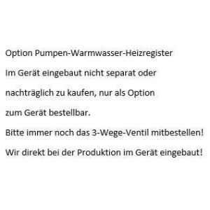 PWW-Heizregister für SBA 150 und SBA 200 Option Pumpen-Warmwasser-Heizregister f