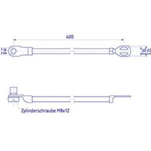GURO-EC10-RM8-400-S10 (04175 bzw. E38) Erdungsseil für Mantelklemmen M10, masts