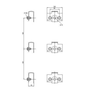 XTA22 Doppeladapter LABU 2/160 für 2 Leisten N