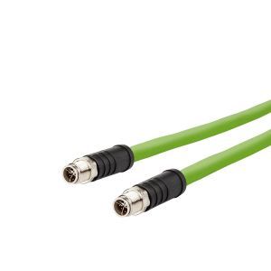 142M6X11050, M12 Industrial Ethernet Leitung, X-kodiert, 5,0 m, M12 Stecker gerade - M12 Stecker gerade, Schleppkette, PUR