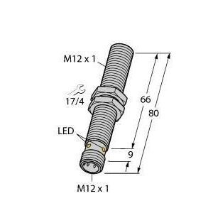 BI4U-M12-VP6X-H1141 L80 Induktiver Sensor, mit erhöhtem Schaltab