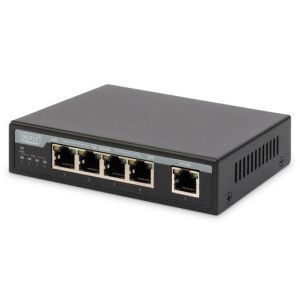 NNETSWGBE4UMDPOE.01, Desktop Netzwerk-Switch, 4-Port Gigabit+1 Uplink, Unmanaged, PoE