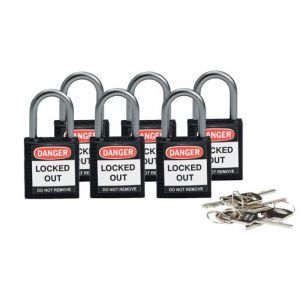 Compact safe padlock 25mm Sh KD Black/6 Kompakte Brady Sicherheitsschlösser mit