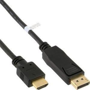 5809000602, DP 20-Pin auf HDMI Typ A 19-Pin, Stecker/Stecker,  schwarz mit vergoldeten Kontakten und doppelter Schirmung für bestmögliche Bildqualität. Kompatibel