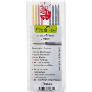 BIZ 790212, Ersatzminen farbig für Grafitminen-Bleistift PICA DRY BIZ 790 214 (x 8), Preis per VPE, VPE = 8 Stück