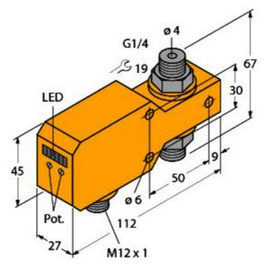 FCI-D04A4P-LIX-H1141 Strömungsüberwachung, Inline-Sensor mit