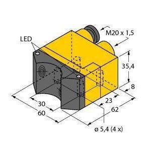 NI4-DSU35TC-2ADZ30X2 Induktiver Sensor, Doppelsensor für Schw