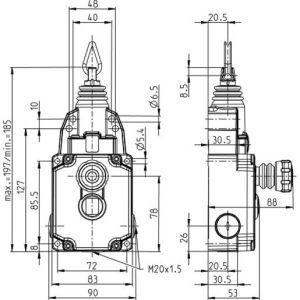 SRM-U1Z/U1Z-QF-300-E Seilzugschalter inkl. Not-Halt Taster M