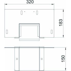 BSKM-WA 0711 FS, Wandanschluss 0711 für Wand- und Deckenmontage 70x110, St, FS