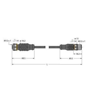 RKC4.4T-P7X2-2-RSC4.4T/TXL Aktuator- und Sensorleitung / PUR, Verbi