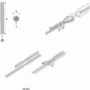 CW100-2 Drahtseil 7x7 Drähte, Durchm. 2mm, Länge