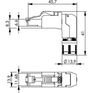 J00026A4004 MFP8-4x90 T568A Cat.6A(IEC), AWG26/1-24/