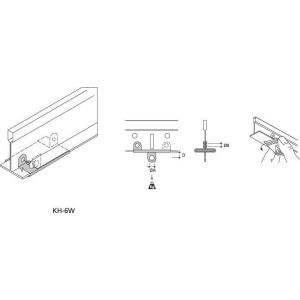 KH-6W T-Profil-Schienen.Clip mit Loch 6mm, wei