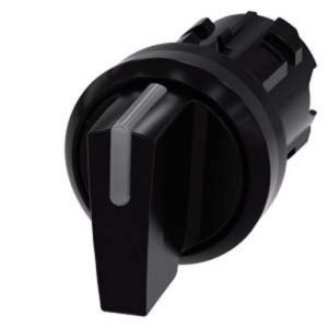 3SU1002-2BL10-0AA0, Knebelschalter beleuchtbar, 22mm, rund, Kunststoff, schwarz, Knebel kurz