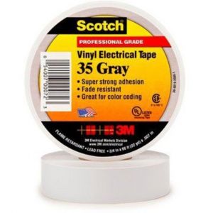 Scotch35-19x20gr, Scotch® 35 Vinyl Elektro-Isolierband, Grau, 19 mm x 20 m, 0,18 mm