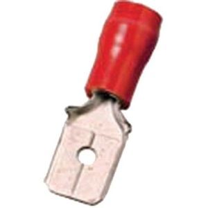 ICIQ168FS, Isolierter Flachstecker 0,5-1qmm 6,3 x 0,8 rot Messing