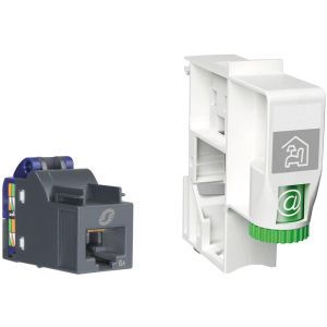 BP110, Best,-Paket RJ45-Schnittstelle APZ Cat, 6A Modul und Halter für Hutschiene 90°