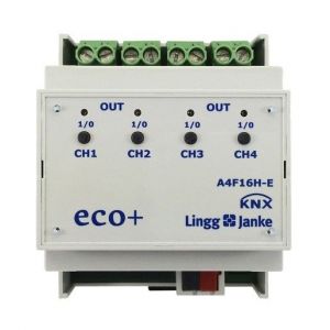 A4F16H-E KNX eco+ Schaltaktor 4-fach, Handbedienu