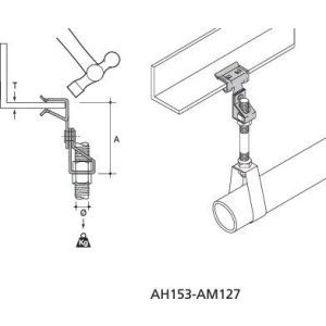 AH153-AM127 Traegerklammer, waagrecht an 1,5-3mm + S