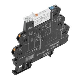 TRP 24VDC 1CO AGSNO PB, Relaiskoppler, 24 V DC ±20 %, LED grün, Freilaufdiode, Verpolungsschutz, 1 Wechsler (AgSnO) , 250 V AC, 6 A, PUSH IN, Prüftaste vorhanden: Ja