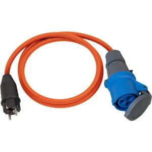 1132910025, Camping-/Maritim Adapterkabel IP44 1,5m orange H07RN-F 3G2,5 Schutzkontakt-Stecker, CEE-Kupplung 230V/16A