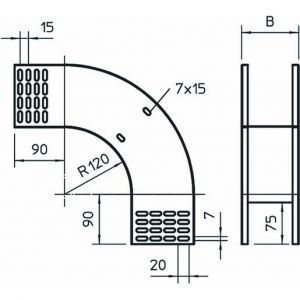 RBV 115 F FT Vertikalbogen 90° fallend 110x150, St, F