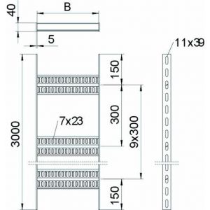 SLZ 300 FT Kabelleiter Schiffbau mit Z-Sprosse 40x3