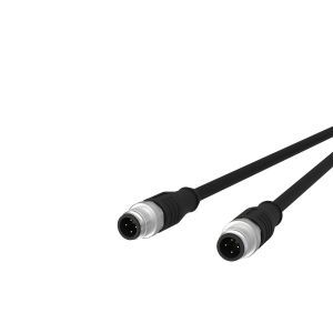 142MFA11010, M12 Sensor-/Aktorleitung, A-kodiert, 1,0 m, M12 Stecker gerade - M12 Stecker gerade, geschirmt, 4-polig, PUR-C