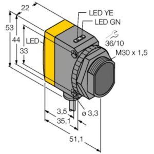 QS30RXH2OU Opto-Sensor, Einweglichtschranke (Empfän