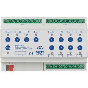 AKS-1216.03, Schaltaktor 12-fach, 8TE, REG, 16 A, 230 V AC, C-Last, Standard, 140 µF