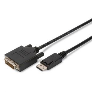 AK-340301-020-S, DisplayPort Adapterkabel, DP - DVI (24+1) St/St, 2.0m, m/Verriegelung, DP 1.1a kompatibel, UL, CE, bl