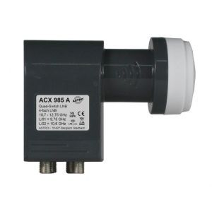 ACX 985 A, Quatro-Switch-LNB, 40 mm Aufnahme, für Offset-Parabolantenne AST... + ASP…, vier Receiveranschlüsse