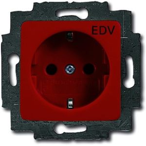20 EUCQ/DV-217-101, SCHUKO® Steckdosen-Einsatz mit Aufdruck EDV