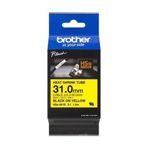 HSE661E, Brother HSe-661E Schrumpfschlauch schwarz auf gelb (31 mm)