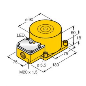 NI100U-K90SR-VP4X2 Induktiver Sensor, mit erhöhtem Schaltab