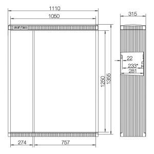 SL132V KVS mit asymetrischen Türen, Montageplat