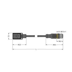 VIS02-S80E-0.3-RSC5.31T/TEL Ventilsteckverbinder Bauform BI, Verbind