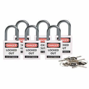 Compact safe padlock 25mm Sha KD White/6 Kompakte Brady Sicherheitsschlösser mit