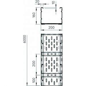 WKSG 165 FS =6m Weitspannkabelrinne gelocht, Boden gesic