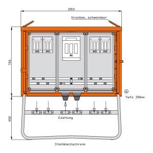 WGV0070 Gruppenverteilerschrank 173kVA mit 4 NH-