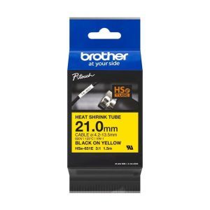 HSE651E, Brother HSe-651E Schrumpfschlauch schwarz auf gelb (21 mm)