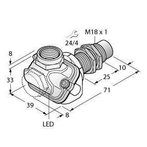 NI10-EM18WDTC-Y1X Induktiver Sensor, mit erweitertem Tempe